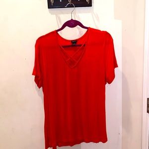 Orange Cross Top Tee Shirt
